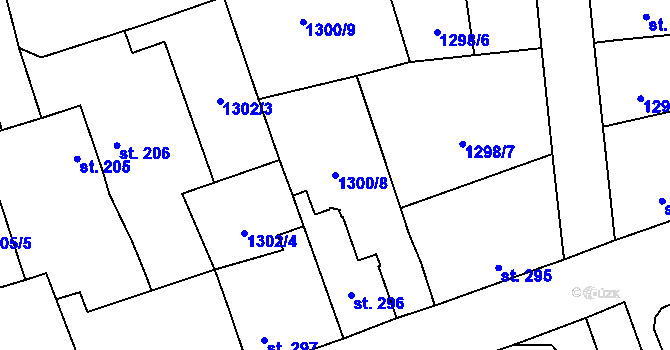 Parcela st. 1300/8 v KÚ Holýšov, Katastrální mapa