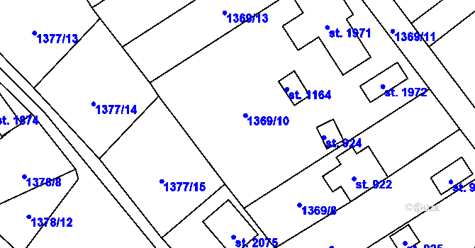 Parcela st. 1369/7 v KÚ Holýšov, Katastrální mapa