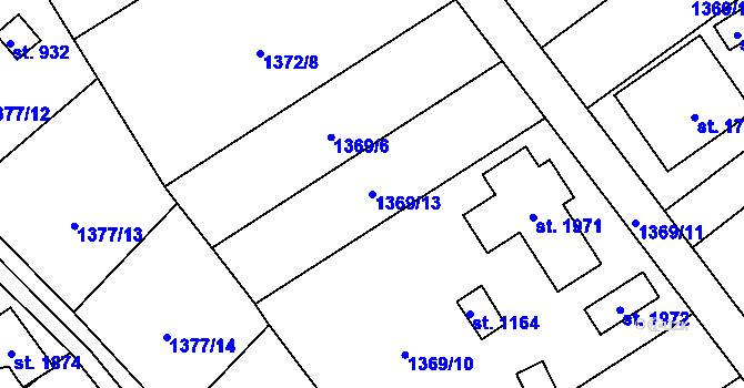 Parcela st. 1369/13 v KÚ Holýšov, Katastrální mapa
