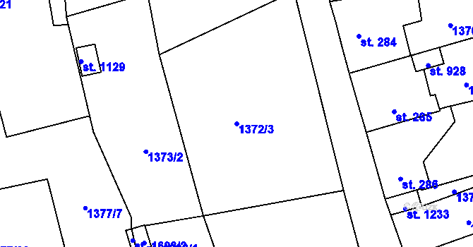 Parcela st. 1372/3 v KÚ Holýšov, Katastrální mapa