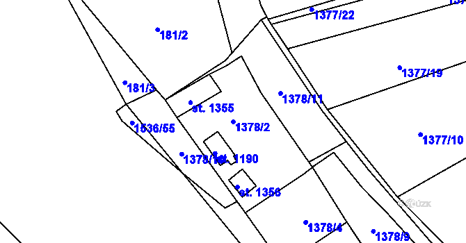 Parcela st. 1378/2 v KÚ Holýšov, Katastrální mapa