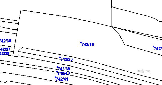 Parcela st. 742/19 v KÚ Holýšov, Katastrální mapa