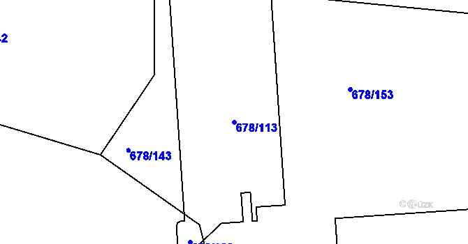 Parcela st. 678/113 v KÚ Holýšov, Katastrální mapa