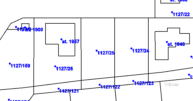 Parcela st. 1127/25 v KÚ Holýšov, Katastrální mapa