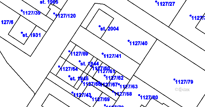 Parcela st. 1127/41 v KÚ Holýšov, Katastrální mapa