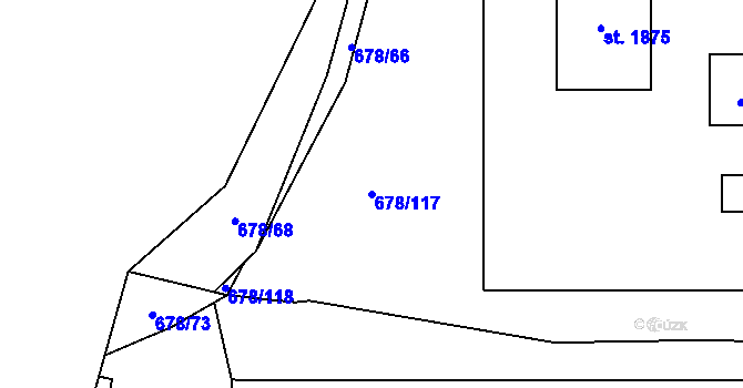 Parcela st. 678/117 v KÚ Holýšov, Katastrální mapa