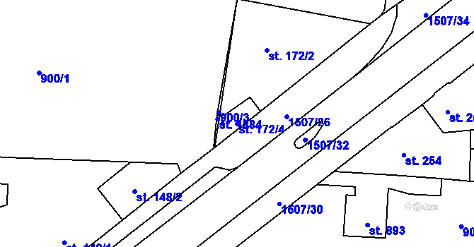 Parcela st. 172/4 v KÚ Holýšov, Katastrální mapa
