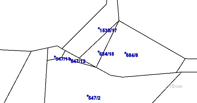 Parcela st. 684/18 v KÚ Holýšov, Katastrální mapa