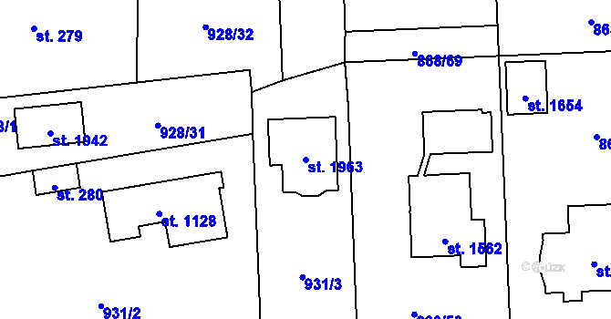 Parcela st. 1963 v KÚ Holýšov, Katastrální mapa