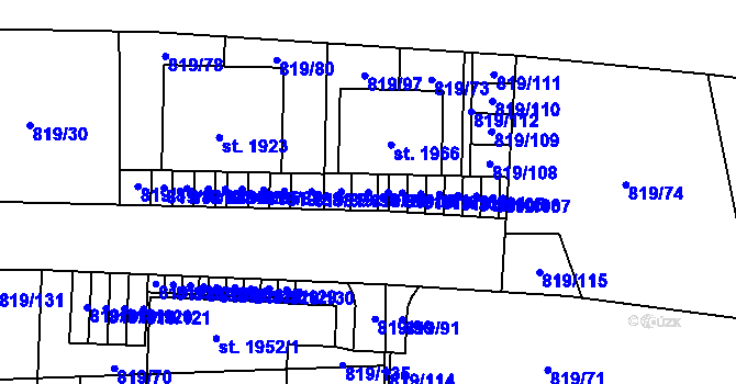 Parcela st. 819/99 v KÚ Holýšov, Katastrální mapa