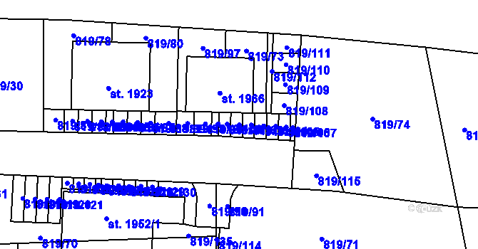 Parcela st. 819/102 v KÚ Holýšov, Katastrální mapa