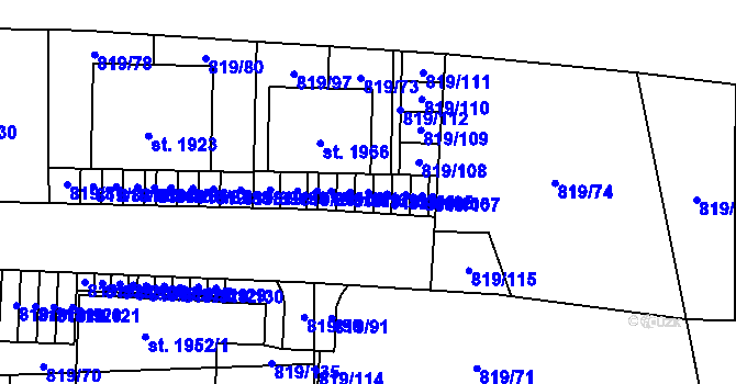 Parcela st. 819/103 v KÚ Holýšov, Katastrální mapa