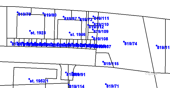 Parcela st. 819/104 v KÚ Holýšov, Katastrální mapa