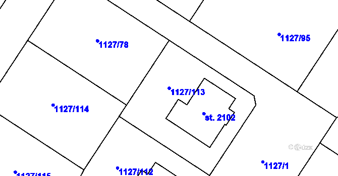 Parcela st. 1127/113 v KÚ Holýšov, Katastrální mapa