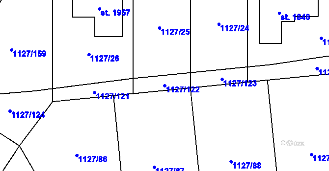 Parcela st. 1127/122 v KÚ Holýšov, Katastrální mapa