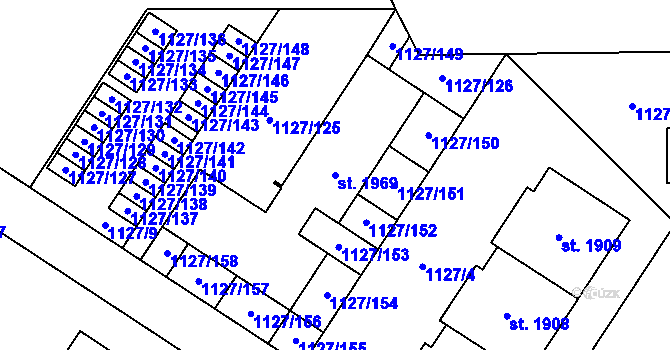 Parcela st. 1969 v KÚ Holýšov, Katastrální mapa