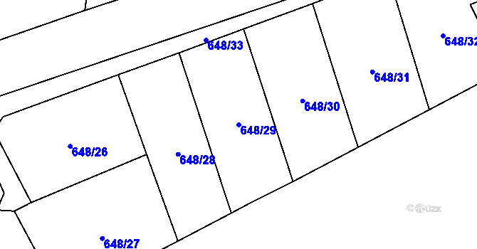 Parcela st. 648/29 v KÚ Holýšov, Katastrální mapa