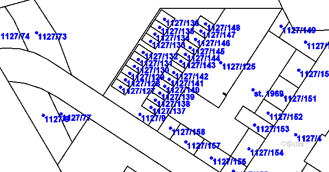 Parcela st. 1127/140 v KÚ Holýšov, Katastrální mapa