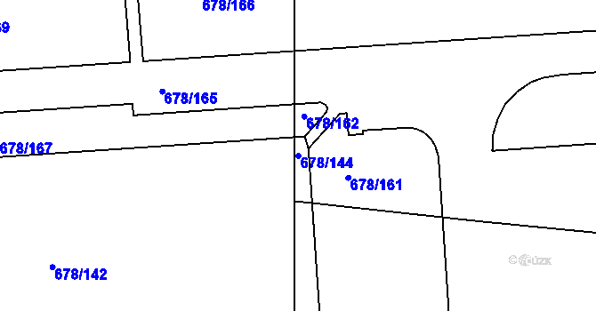 Parcela st. 678/144 v KÚ Holýšov, Katastrální mapa