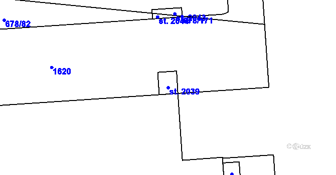 Parcela st. 2039 v KÚ Holýšov, Katastrální mapa
