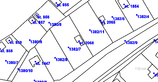 Parcela st. 2068 v KÚ Holýšov, Katastrální mapa