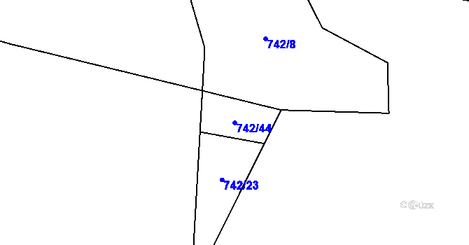 Parcela st. 742/44 v KÚ Holýšov, Katastrální mapa