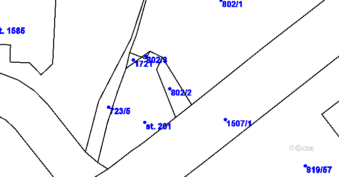 Parcela st. 802/2 v KÚ Holýšov, Katastrální mapa