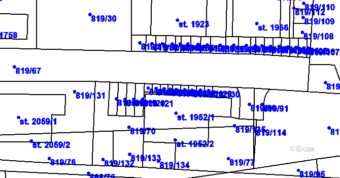 Parcela st. 819/125 v KÚ Holýšov, Katastrální mapa