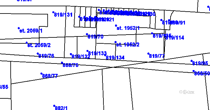 Parcela st. 819/134 v KÚ Holýšov, Katastrální mapa