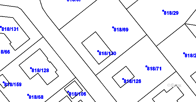 Parcela st. 818/130 v KÚ Homole, Katastrální mapa