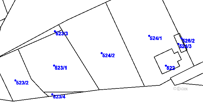 Parcela st. 524/2 v KÚ Homole, Katastrální mapa