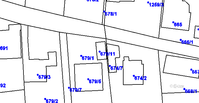 Parcela st. 679/11 v KÚ Homole, Katastrální mapa