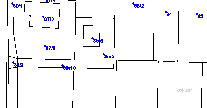 Parcela st. 85/5 v KÚ Homole, Katastrální mapa