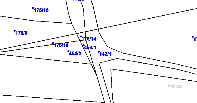 Parcela st. 142/1 v KÚ Homole, Katastrální mapa