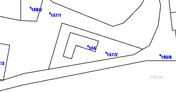 Parcela st. 158 v KÚ Homole, Katastrální mapa