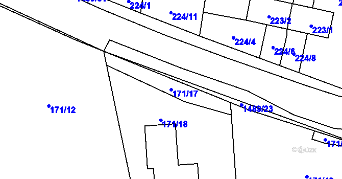 Parcela st. 171/17 v KÚ Homole, Katastrální mapa