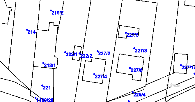 Parcela st. 227/2 v KÚ Homole, Katastrální mapa