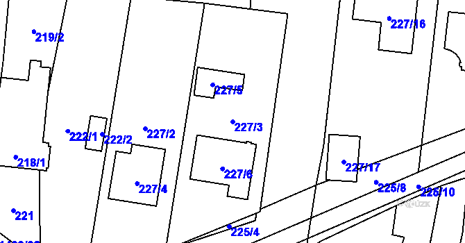Parcela st. 227/3 v KÚ Homole, Katastrální mapa