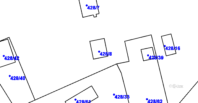 Parcela st. 428/8 v KÚ Homole, Katastrální mapa