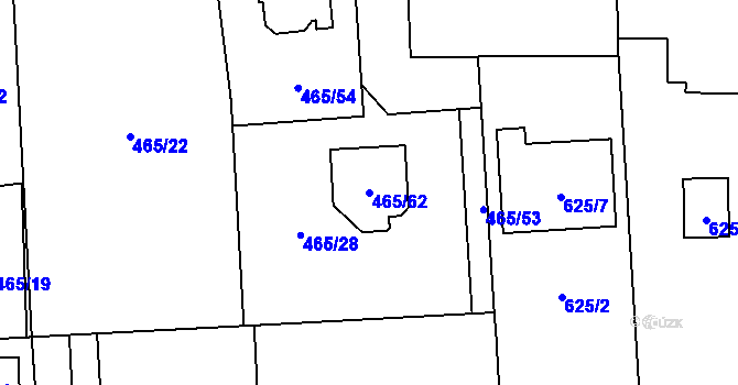 Parcela st. 465/62 v KÚ Homole, Katastrální mapa