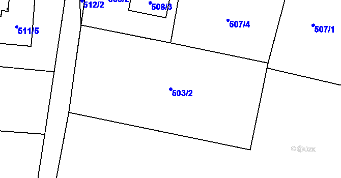 Parcela st. 503/2 v KÚ Homole, Katastrální mapa