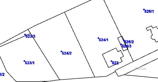 Parcela st. 524 v KÚ Homole, Katastrální mapa