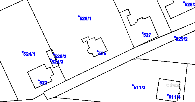 Parcela st. 525 v KÚ Homole, Katastrální mapa
