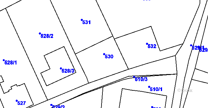 Parcela st. 530 v KÚ Homole, Katastrální mapa