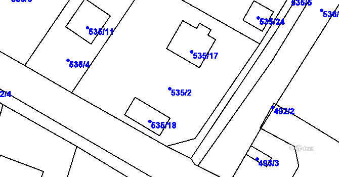 Parcela st. 535/2 v KÚ Homole, Katastrální mapa