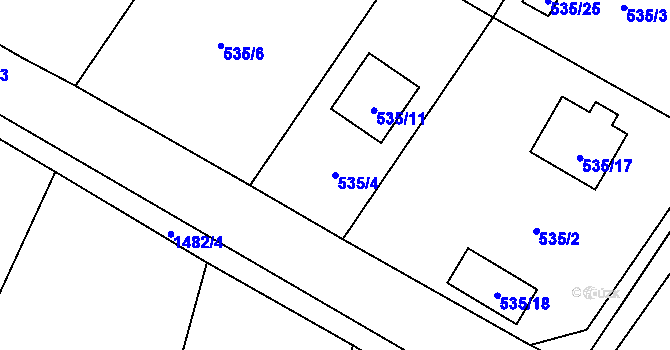 Parcela st. 535/4 v KÚ Homole, Katastrální mapa