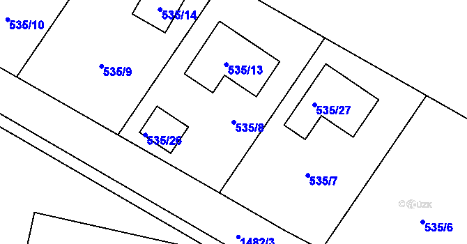 Parcela st. 535/8 v KÚ Homole, Katastrální mapa