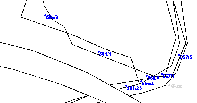 Parcela st. 561/1 v KÚ Homole, Katastrální mapa