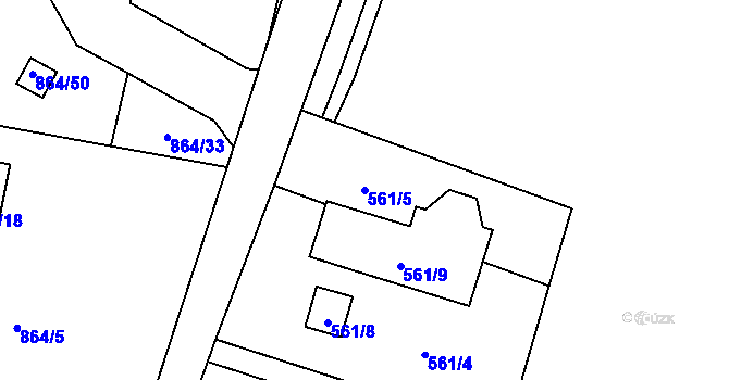 Parcela st. 561/5 v KÚ Homole, Katastrální mapa