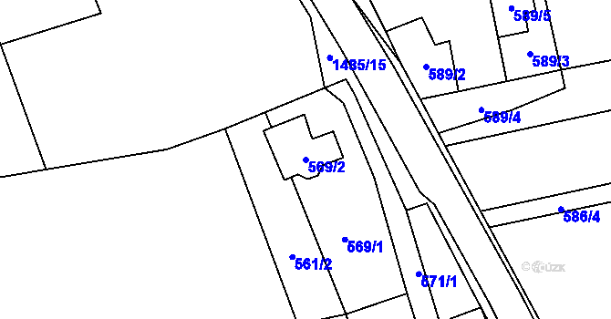 Parcela st. 569/2 v KÚ Homole, Katastrální mapa